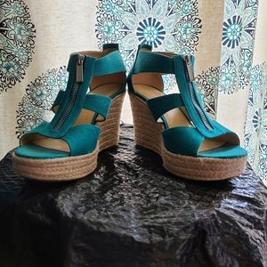 Turquoise Wedge Shoes
